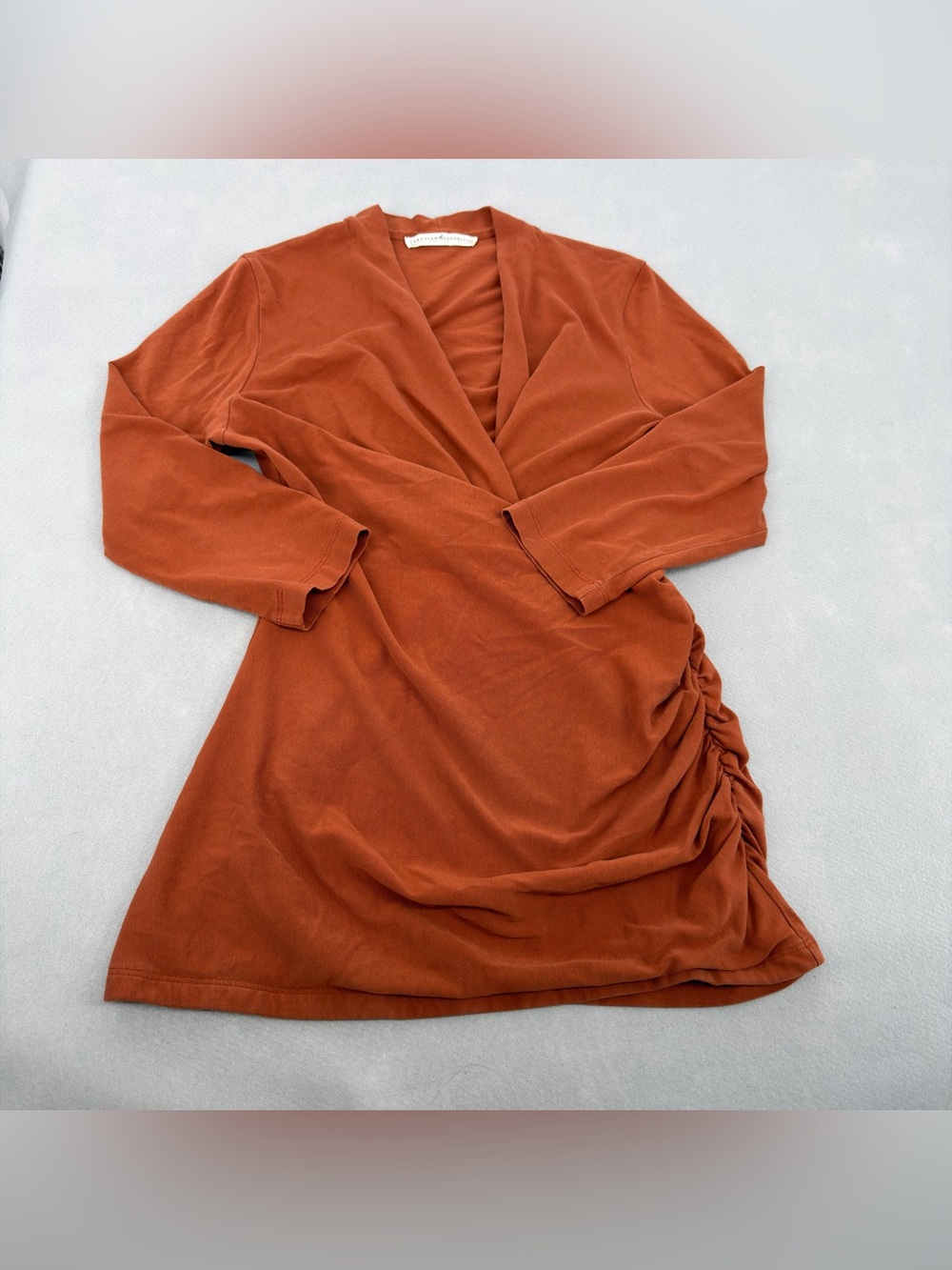 Peruvian Connection Orange Wrap Top Medium